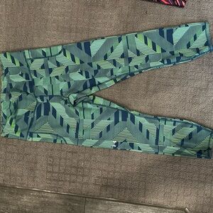 Under Armour Blue and Green Patterned Leggings